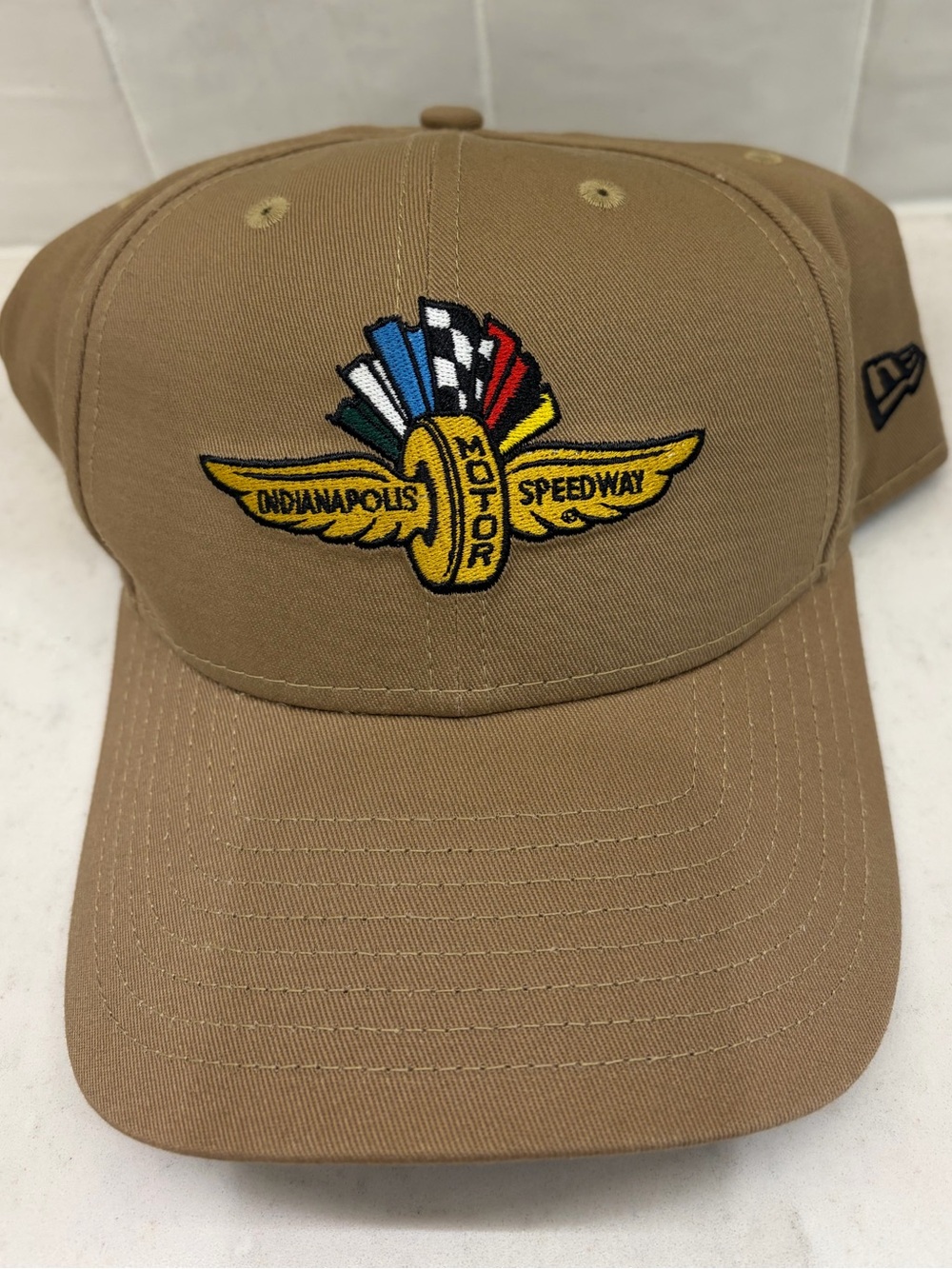 Tan Indianapolis Motor Speedway Winged Logo Guest Services Baseball Cap